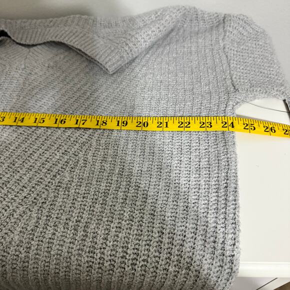 NWT Nine West XXL Sweater Gray Chunky Knit Tunic Longline V-Neck Cabincore Cozy - Picture 15 of 15